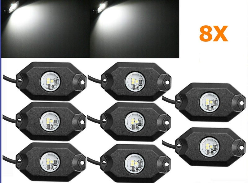 V-Spec 8 pc White Heavy Duty Rock Lights Undercarriage, Bed Light,Exterior Interior,Boat,RZR,pods - Image 2